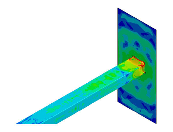 LS-DYNAによる竜巻飛来物の衝突解析の例-3Dによるスロッシング解析の例